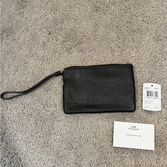 Coach Black Textured Wristlet - Picture 2 of 5
